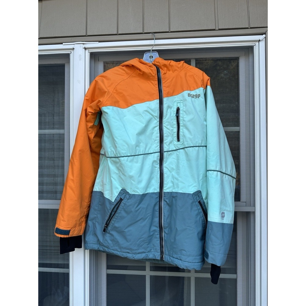 Orage Ski Hooded Orange Jacket Size 16
